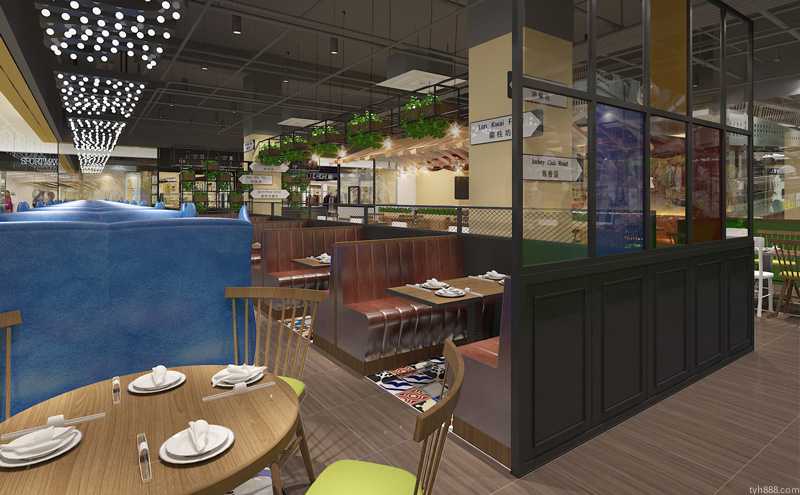 新中式风格茶餐厅装修设计